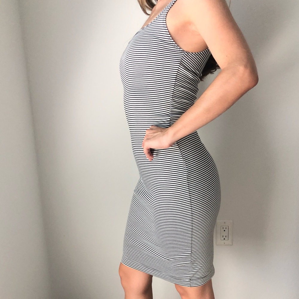 ZARA midi stripped dress. Like new; never worn.